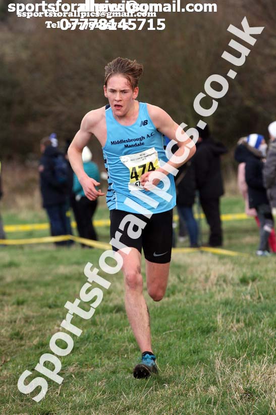 Mens under-17s North Eastern Cross Country, 2018 Northern Cross Country Champs., Wrekenton, Gateshead. Photo:  David T. Hewitson/Sports for All Pics